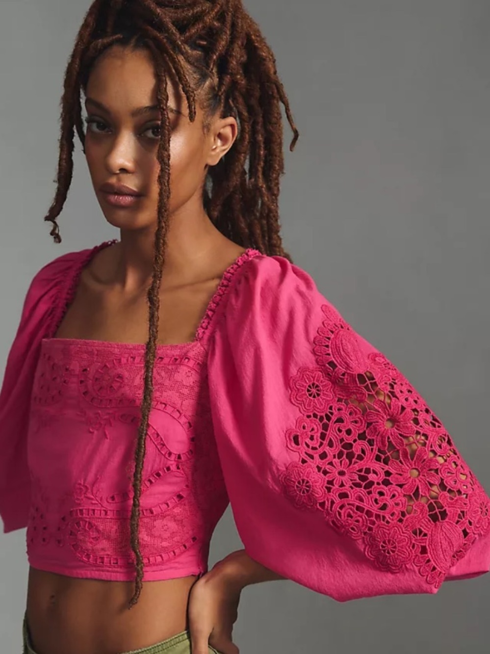 Farm Rio Pink Lace Blouse NWT